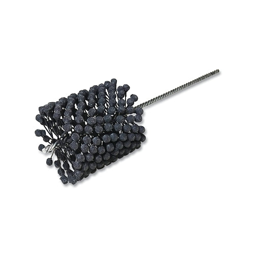 Weiler Crossflex Bore Brush avec pince, globules abrasifs, 11 mm de diamètre, 7,875 pouces de longueur, 1/4 pouces de diamètre de tige, grain 120 - 1 par EA - 34339