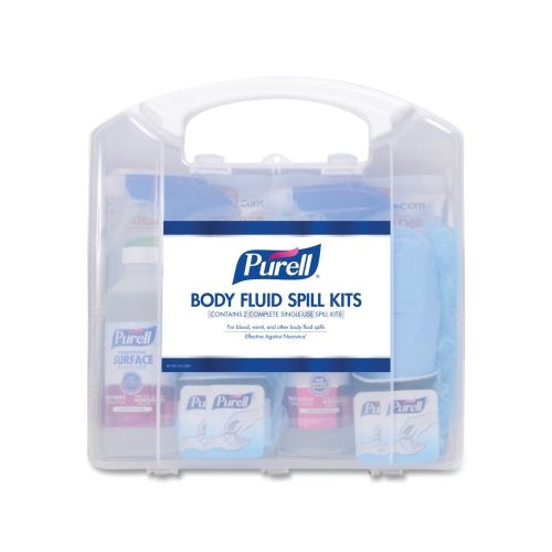 Kit para derrames de fluidos corporales Purell, eliminación de derrames de fluidos corporales, estuche de plástico con asa - 1 por EA - 384101CLMS