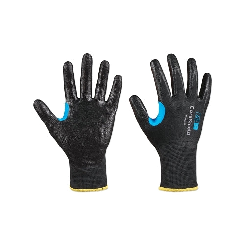 Honeywell Coreshield? A5/E Coated Cut Resistant Gloves, 8/M, Hppe/Ss, Smooth Nitrile, 13 Ga, Black - 10 per BG - 250913B8M
