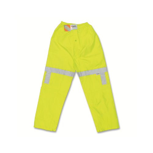 Luminateur Mcr Safety 500Rpw ? Pantalon de pluie à taille élastique, 0,16 mm, Pu/Poly, Lime fluorescente, X-Large - 1 par EA - 500RPWXL