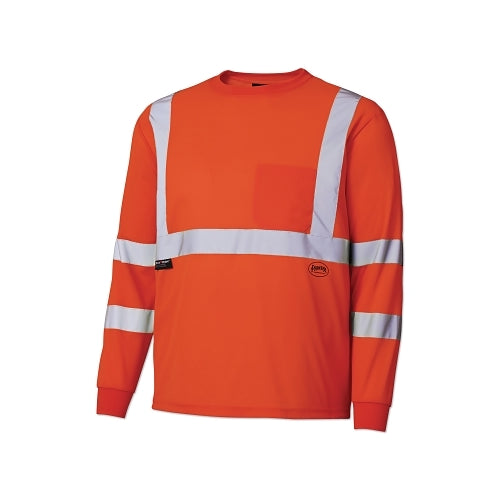 Pioneer 68887U/6888U Hv Long-Sleeved Birdseye Safety Shirt, X-Large, Orange - 1 per EA - V1054250UXL