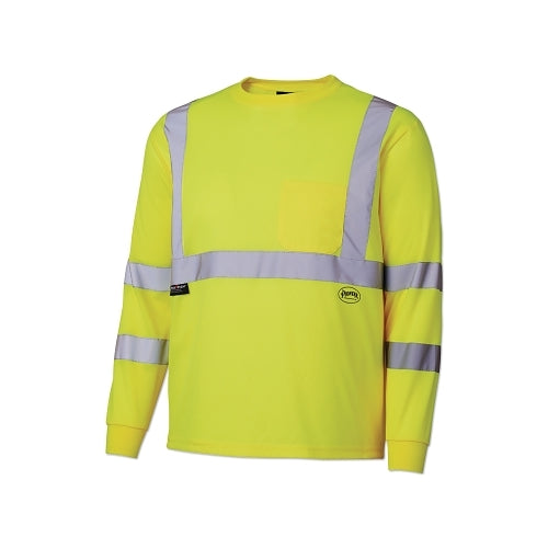Pioneer 68887U/6888U Hv Long-Sleeved Birdseye Safety Shirt, 3X-Large, Yellow/Green - 1 per EA - V1054260U3XL