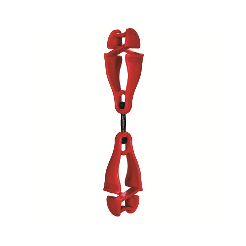 Ergodyne Squids® 3420 Swiveling Glove Clip Holder With Dual Clips, Red, 100 Ea/Pk - 100 per PK - 19513BULK