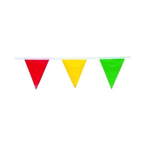 Presco Pennant Flag, 9 Inches X 12 In, 100 Ft Long, Polyethylene, Multi-Color - 1 per EA - SPF912100M
