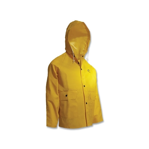 Onguard Sitex Rain Jacket, Attached Hood, 0.35 Mm Thick, Pvc/Polyester, Yellow, 2X-Large - 20 per CA - 7653400.2X