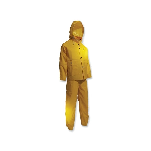 Onguard Sitex 3-Pc Rain Suit With Detachable Hood Jacket/Bib Overalls, 0.35 Mm Thick, Polyester/Pvc, Yellow, Large - 1 per EA - 7651500.LG