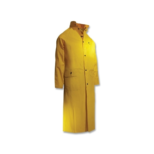 Onguard Sitex Rain Coat With Detachable Hood, 48 Inches L, 0.35 Mm Thick, Pvc/Polyester, Yellow, Large - 1 per EA - 7654200.LG