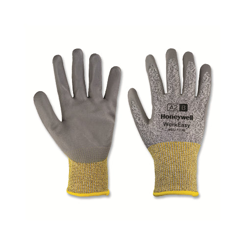 Honeywell Workeasy® Gloves, 7113G, Pu Palm Coating, Large, Gray/Yellow - 10 per BG - WE22-7113G-9/L