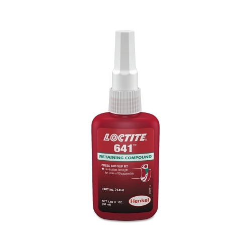 Loctite 641 Retaining Compound, Controlled Strength, 50 Ml Bottle, Yellow, 1700 Psi - 1 per BTL - 231121