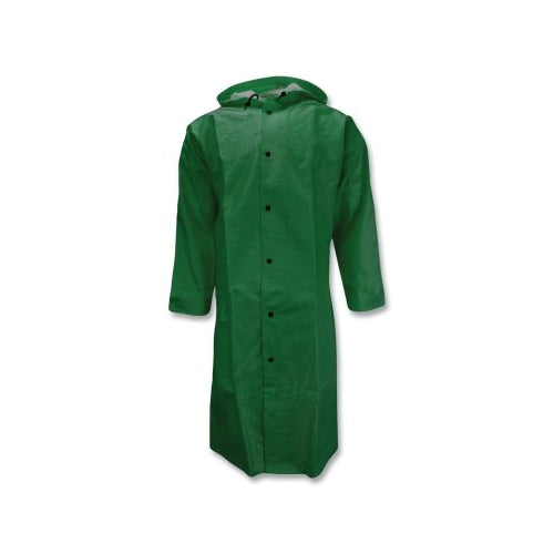 Neese Dura Quilt 56 Series Hooded Rain Coat, Pvc/Polyester, Green, 48 Inches L, Large - 1 per EA - 56001-30-1-GRN-L