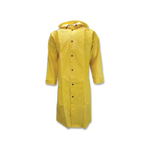 Neese Dura Quilt 56 Series Hooded Rain Coat, Pvc/Polyester, Yellow, 48 Inches L, Large - 1 per EA - 56001-30-1-YEL-L