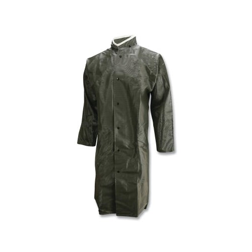 Neese Dura Quilt 56 Series Detachable Hood Rain Coat, Pvc/Polyester, Green, 48 Inches L, Small - 1 per EA - 56001-31-1-GRN-S