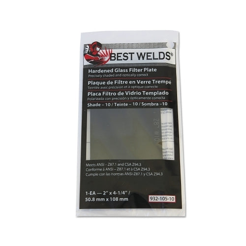 Best Welds Glass Filter Plate, Shade 4, 4 1/2 X 5 1/4 In, Green - 1 per EA - 9321074