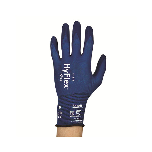 Hyflex 11-818 Thin Work Gloves, Palm Coated Nitrile, 7, Blue - 12 per DZ - 118187