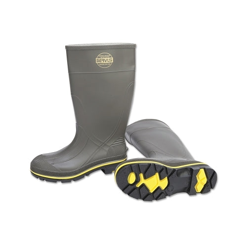 Servus Pro? Knee-Length Pvc Boot With Steel Toe, Size 7, 15 Inches H, Gray/Yellow/Black - 1 per PR - 75101-070