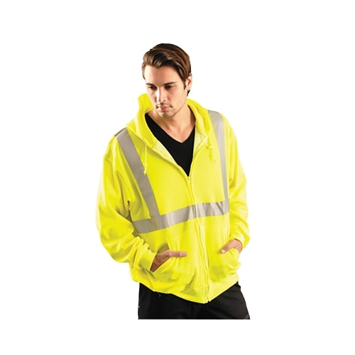 Occunomix Classic Hoodie Sweatshirt, X-Large, Yellow W/Silver Reflective Tape - 1 per EA - LUX-SWTLHZ-YXL