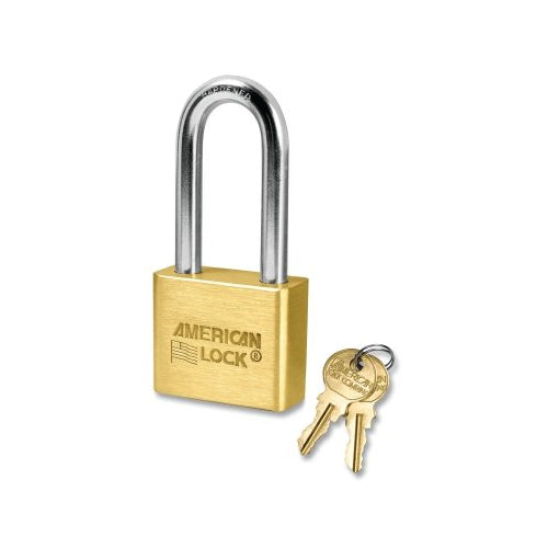 American Lock Solid Brass Padlock, 5/16 Inches Dia, 2 Inches L, 3/4 Inches W, Keyed Alike, Keyed - D644 - 6 per BOX - AL51KA-D644