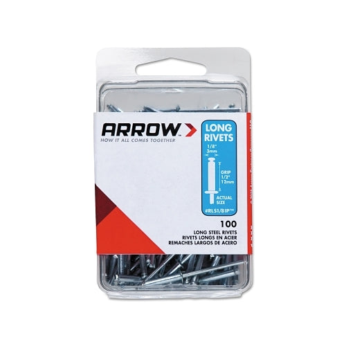 Arrow Fastener Steel Rivets, 1.29 X 1/8, Long - 10 per CA - RLS18IP