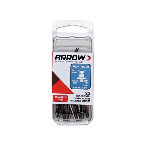 Arrow Fastener Steel Rivets, 1/8 X 1/8, Short - 1 per PK - RSS18