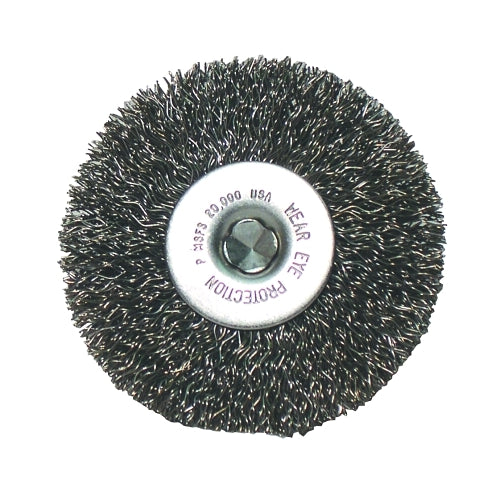 Anchor Brand Crimped Wheel Brushes, 2 Inches D X 3/8 Inches W, 0.0118 In, Carbon Steel - 1 per EA - 93724
