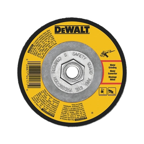 Dewalt Type 27 Depressed Center Wheels, 9 X 1/4 X 5/8 - 11, A24N Grit, Aluminum Oxide - 10 per BX - DW4550