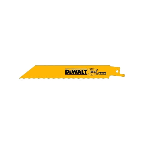 Dewalt Metal Cutting Reciprocating Saw Blades, 6 In, 14 Tpi, Straight Back, 25/Pk - 25 per PKG - DW4808B25