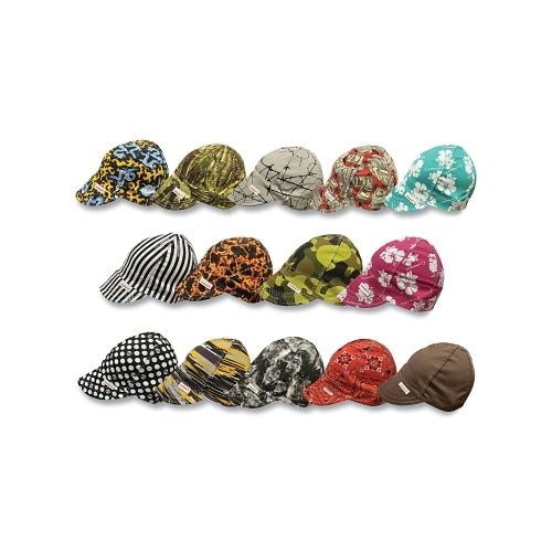 Comeaux Caps Style 1000 Single Sided Cap, One Size Fits Most, Assorted Solids - 12 per PK - 1000ESOL