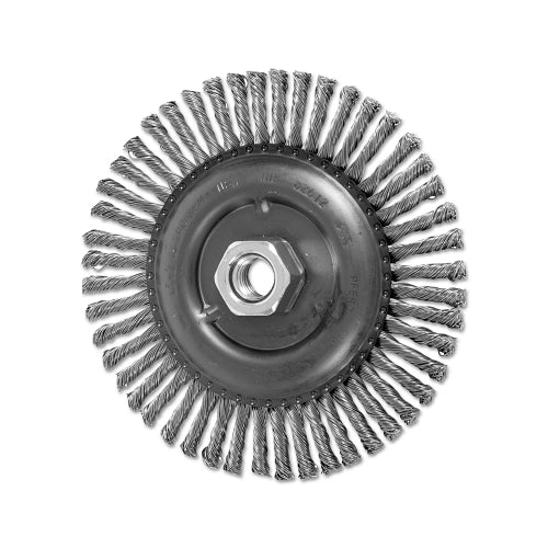 Advance Brush Stringer Bead Twist Knot Wheel, 6 D X 3/16 W, .02 Stainless Steel, 48 Knots - 10 per BX - 82612