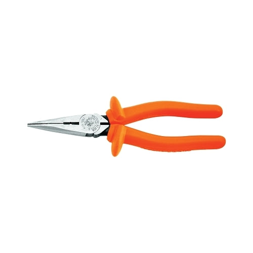 Klein Tools Insulated Heavy-Duty Long-Nose Pliers, Straight, Alloy Steel, 8 5/16 In - 6 per BX - D2038NINS