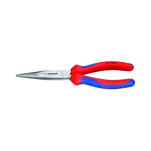 Knipex Long Nose Pliers With Cutters, 40° Angle, Tool Steel, 8 In - 6 per BOX - 2621200