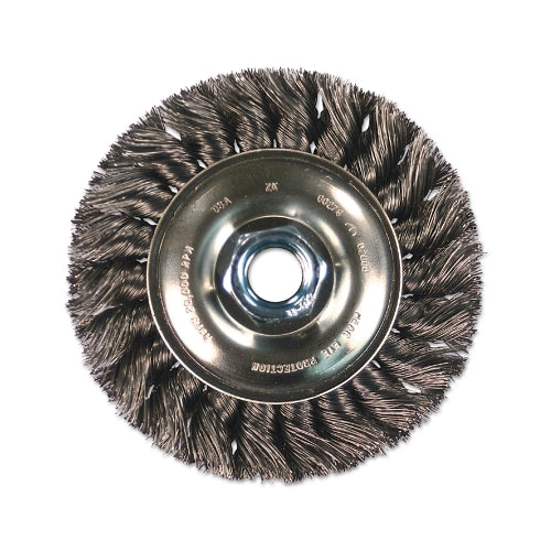 Advance Brush Standard Twist Knot Wheel, 4 Inches D X 5/8 Inches W, 0.014 Carbon Steel, 20000 Rpm - 5 per BOX - 82153P