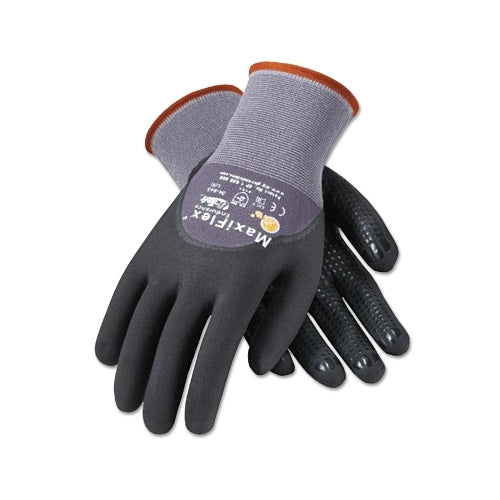 Pip Maxiflex Endurance Gloves, Medium, Black/Gray, Palm, Finger And Knuckle Coated - 12 per DZ - 34845M