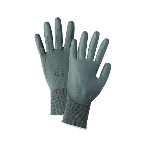 West Chester Polyurethane Coated Gloves, 2X-Large, Gray, 11 In, Smooth Palm & Fingers - 12 per DZ - 713SUCG/XXL