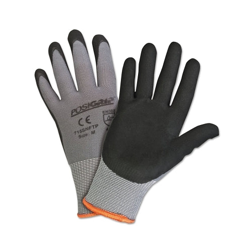 Gants West Chester enduits de micro-mousse de nitrile, X-Large, noir/gris, 9 1/2 po, paume enduite - 144 par CA - 715SNFTP/XL