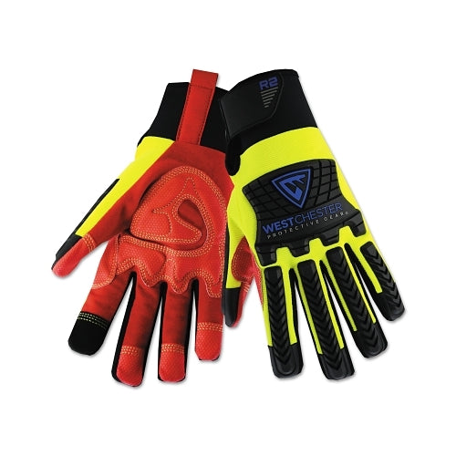 Gants de gréeur West Chester R2 Rigace avec paume en silicone, 2X-Large, rouge vif, 6Pr/caisse - 72 par CA - 87010/2XL