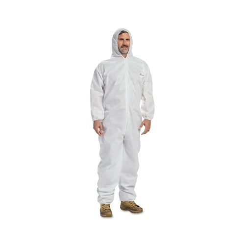 West Chester Coveralls, Attached Hood, White, 3X-Large - 25 per CA - C3806/XXXL