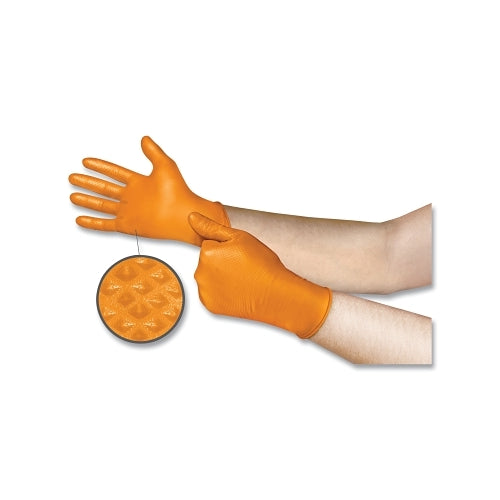 Microflex Mega Texture 93-256 Disposable Nitrile Gloves, Size 8, Orange - 1 per DI - 93256080