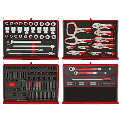 Teng Tools 1133 Piece PRO35 53 Inch Wide Ultimate EVA Foam Red Monster Mega Master Hand Tool Kit - TKS53R1133F