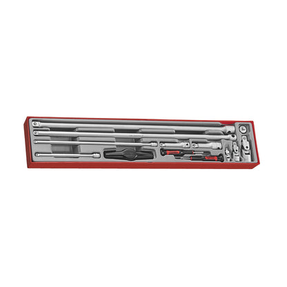 Teng Tools Jeu de 13 douilles et accessoires de barre d'extension 1/4, 3/8 et 1/2 pouce - TTXEXT13