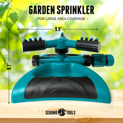 Segomo Tools 360 Degree Automatic Rotating Garden Lawn Water Sprinkler Irrigation System With Large Gloves - GS360