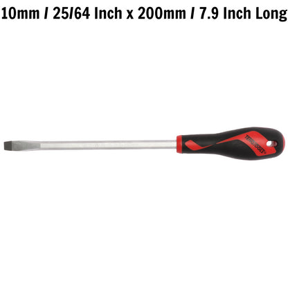 Teng Tools Destornillador de cabeza ranurada de tipo plano de 10 mm / 25/64 pulgadas x 200 mm / 7,9 pulgadas de largo - MD935N 