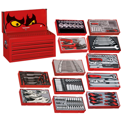 Teng Tools 184 Piece Complete Mixed Service Tool Kit With Free Tool Box  - TC806SV-KIT1