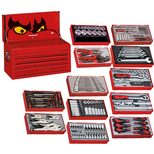 Teng Tools 184 Piece Complete Mixed Service Tool Kit With Free Tool Box  - TC806SV-KIT1