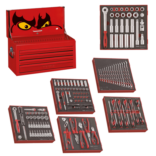 Teng Tools 183 Piece Complete Mixed EVA Foam Service Tool Kit With Free Tool Box - TC806SV-KIT2