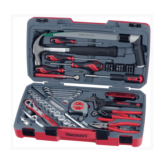 Teng Tools TM079 - Juego de herramientas y dados regulares/poco profundos métricos de 6 puntos con accionamiento de 3/8 de pulgada, 79 piezas