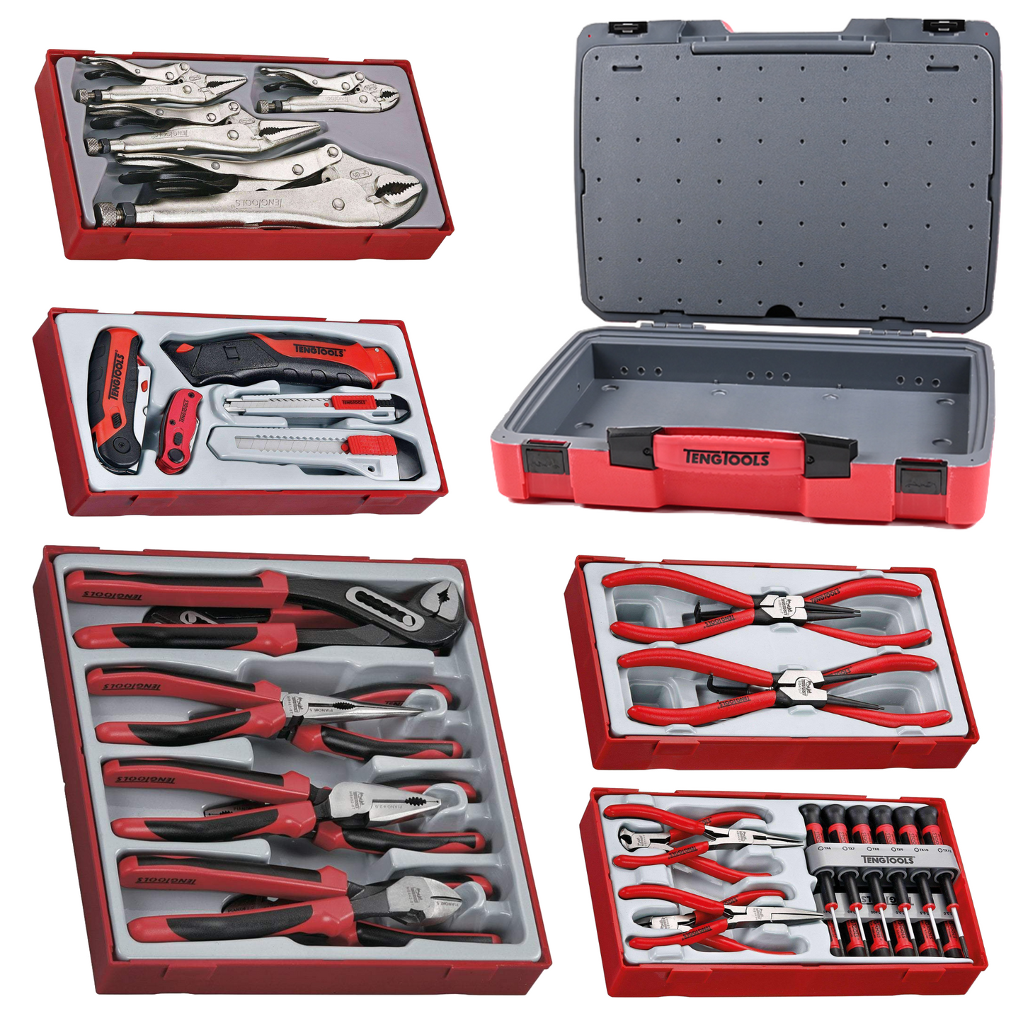 Teng Tools Juego de cuchillos y alicates de bloqueo y anillos de retención, regulares, mini, de 73 piezas - TC-6T-28 
