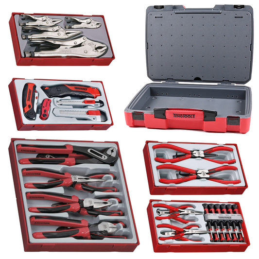 Teng Tools 73 Piece Regular, Mini, Snap Ring & Locking Plier & Knife Kit - TC-6T-28