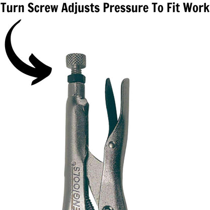 Teng Tools 407 - Alicates de bloqueo/abrazadera de soldadura con agarre eléctrico chapado de 9 pulgadas