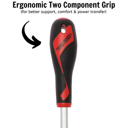 Teng Tools Destornillador de cabeza ranurada de tipo plano de 10 mm / 25/64 pulgadas x 200 mm / 7,9 pulgadas de largo - MD935N 