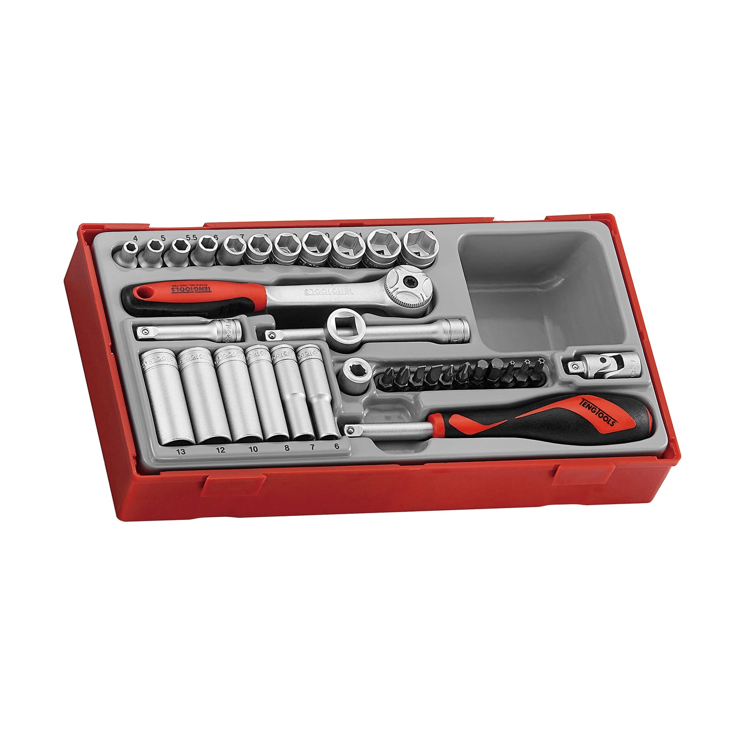 Teng Tools 122 Piece Mixed Drive Metric Regular, TX TPX TXE & Hex Bit Socket Kit - TC-6T-25